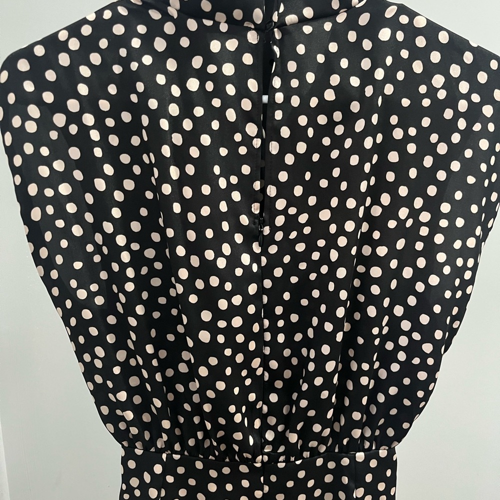 Zara Black and Cream Polka Dot Dress